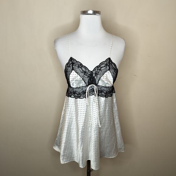 Victoria's Secret Other - Victorias Secret Babydoll Chemise Polka Dot + Lace Trim